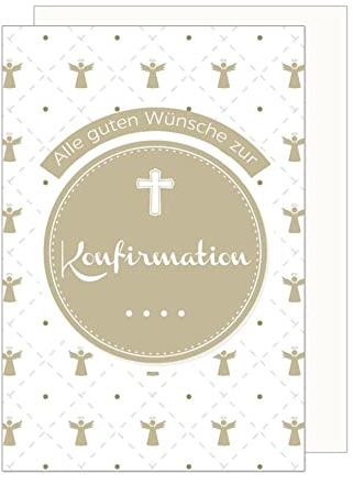Edition Seidel Premium Glückwunschkarte zur Konfirmation mit Umschlag. Konfirmationskarte Karte Grusskarte Alle guten Wünsche Engel Junge Mädchen (KF282 SW023)