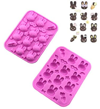 XNSHUN Ostern Osterhase Schokoladenform Silikon, Ausstechformen Ostern Bunny Silikon Form, Silikon Backform Ostern, Mini Kaninchen Formen Hasenform Für Ostern DIY Ostern Geschenk