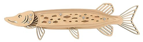 Levemolo Dekoratives Fischhandwerk Hechtfigur Aus Lindenholz Und Eisen Für Heimdekor Kreatives Kunsthandwerk Zum Sammeln Und Dekorieren