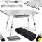 KESSER® Mesa de Camping Plegable Con Marco de Aluminio, Tablero Enrollable, Ajuste de Altura, Bolsa de Transporte Con Correa, 120 x 70cm - Hasta 30 kg