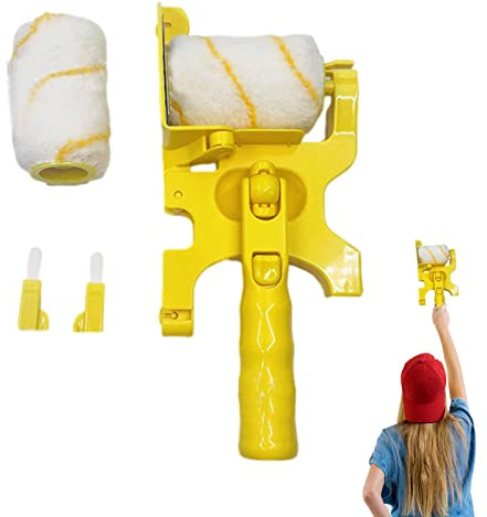 SAKAMURA Brosse À Rouleau Multifonctionnelle, Peinture Propre, Brosse À Rouleau Peinture Portable, Kit Brosse Nettoyage Rouleau Peinture À Main pour Appuis Plafond