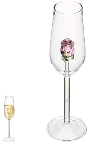 Housoutil Calici Di Con Fiore Di Rosa Calici Di Di Cristallo Rosa Con A Forma Di Fiore Bicchiere Di Vino A Forma Di Per La Festa Cena Di Nozze Festival