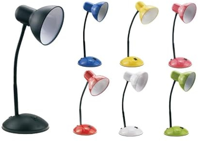 UNIVERSO LAMPADA DA TAVOLO CON BRACCIO FLESSIBILE ATTACCO E27 DISPONIBILE CON COLORI ASSORTITI (BIANCO)