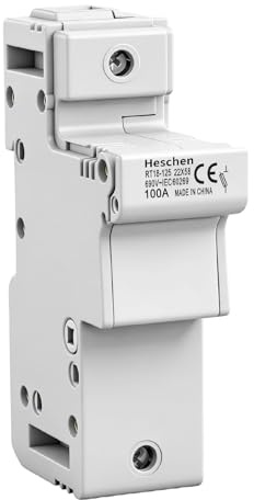 Heschen Zylindrischer Sicherungshalter Sockel, RT18-125(RO17), 100A AC690V, 1-polig, 35mm DIN-Schienenmontage, für RT18 RO17 22 x 58mm Sicherung, CE gelistet