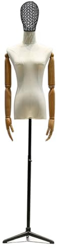 Schaufensterpuppe Weiblich Torso Gepaart mit Ausgewähltem Schmutzabweisendem Leinen, Das Verdickte Chassis Ist Stabil und Wackelt Nicht, Schneiderpuppe Verstellbar Anwendbar auf Kleiderständer, Boutiq