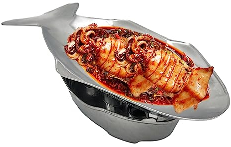 Visiblurry Hot Pot Set Fischplatte | Fischschale Metall-Serviertabletts - Serviertabletts aus Metall in Fischplattenform im Thai-Stil für den Innenhof im Freien und die Küche im Innenbereich