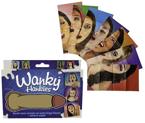 Wanky Hankies Rude Novelty Tissues, Box mit 7 Taschentüchern
