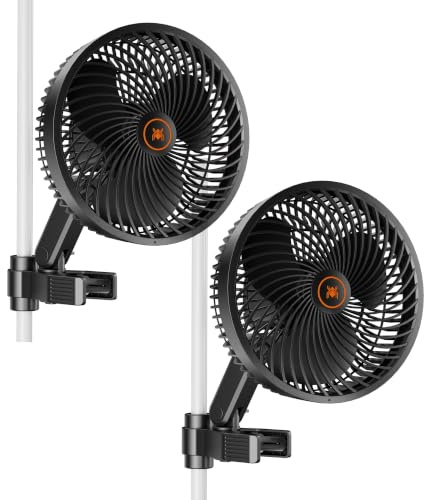 Spider Farmer Grow Clip Ventilator Oszillierend 6-Zoll, 10Stufen, EC-Motor | IP54, Per Knopf oder GGS Smart App Steuerbar, 33dB leiser Lüfter für Growbox/Zelt‑Hydrokultur, 2er Pack