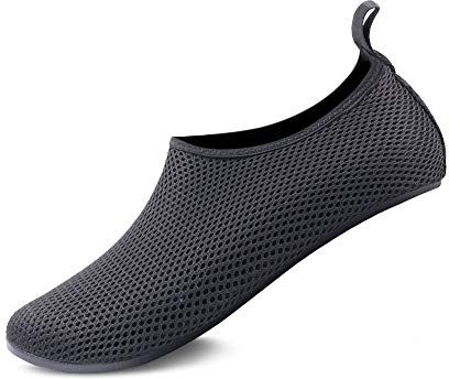 GOODSALEOK Scarpe Mare Scoglio Barefoot Uomo Calzini Piscina Yoga Surf Spiaggia Corsa Sport Acquatici Traspirante Scarpe Nero 022 42/43