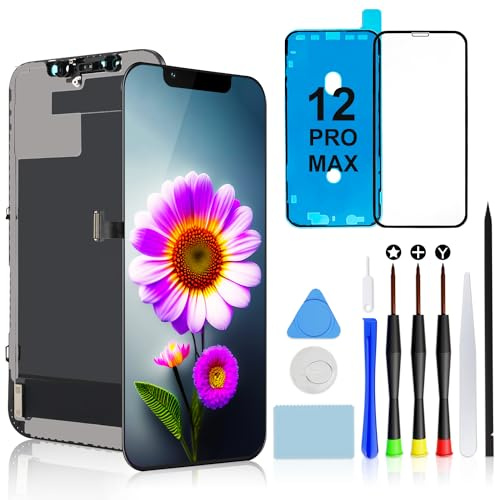 Brinonac für iPhone 12 Pro Max Display Ersatzset - 6,7 Zoll Voll HD LCD Display, Touch-Digitizer-Assembly-Set mit Reparaturwerkzeugen und Temperiertem Glas-Schutz