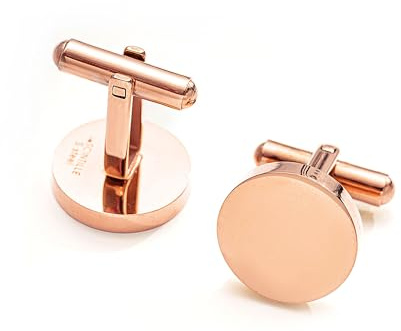 inSCINTILLE Manschettenknöpfe Herren aus Edelstahl – Elegant für Hochzeit, Business und Events – Geschenkbox inklusive (Runder – Rosegold)
