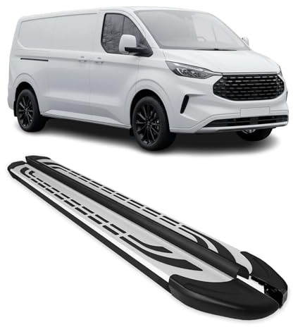 OMAC Trittbretter für Ford Tourneo Custom 2023-26 L2 2X Grau-Schwarz | Seitenschweller, fahrzeugspezifische Passform