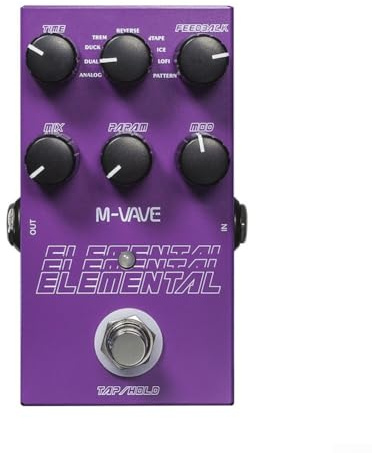 Pedal de guitarra de retardo, pedal de retardo para guitarra eléctrica con 9 efectos de retardo, secado analógico, modulación ajustable, para modo de retención de grifo