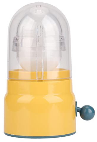 Egg Mixer, Egg Spinner Egg Scrambler Manual Egg Scrambler Shaker, Anti Drop Home Egg Spinner, Removable Egg Yolk White Mixer with Soft Silicone Pad for Kitchen Cooking (Yellow)