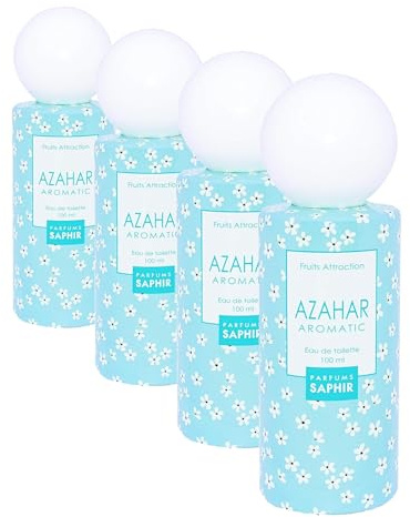 PARFUMS SAPHIR Fruit Attraction Azahar - Eau de Toilette para Mujeres - 100 ml (Paquete de 4)