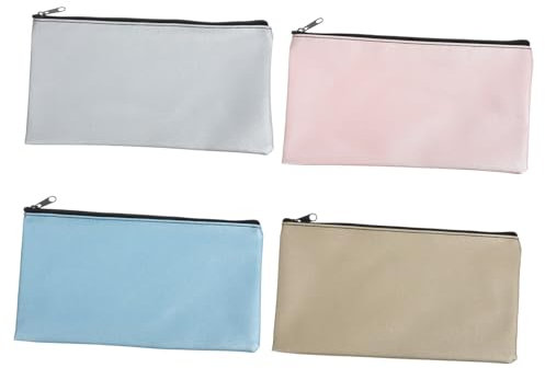 SECFOU 4stücke Zwei Geldbeutel Mit Reißverschluss Für Bargeld Quittungshalter Schecktaschen Dokumentenbeutel Geldaufbewahrungsbeutel Aus Hochwertigem Material