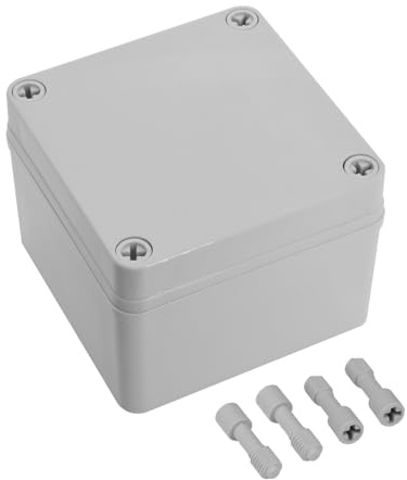 LeMotech IP67 vattentät kopplingsdosa, ABS-plast elbox, dammsäkert hölje för elektronik, anslutningslådor för gör-det-själv-projekt, grå, 100 x 100 x 75 mm