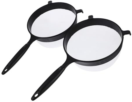 Cabilock 2 Piezas Tamices De Mano Para Harina Tamices Portátiles De Malla Para Colar Harina Para Cocinar