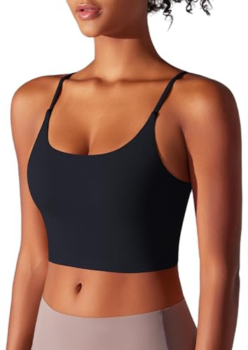JTSONN Sujetador Deportivo Mujer Transpirable con Sujeción Media Sujetadores Deportivos con Almohadillas Fijas para el Pecho Tops Deportivos Fitness Yoga Entrenamiento Sin aro de Acero