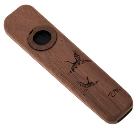 Holz Kazoo Halloween Party Professionelles Instrument | Leicht Spielbar, Tragbar für Festivals und Events, Schwarzes Walnussholz, Kompaktes Design