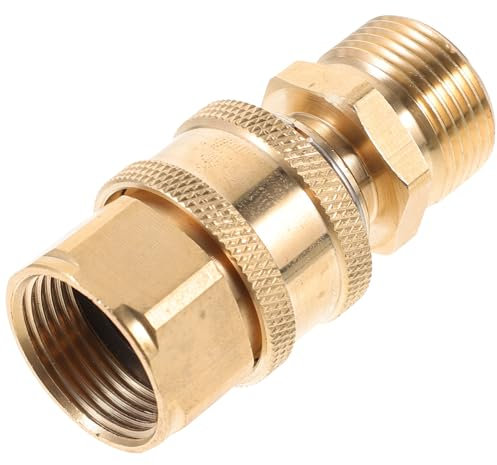Warmhm Quick Release Hose Connector 1 Pair Copper Golden Inch 3/8