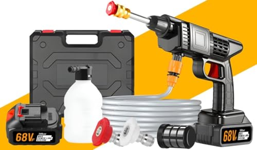 Potente idropulitrice a batteria da 30 bar, senza fili e utilizzabile ovunque, include 2 batterie da 48 V e kit di accessori
