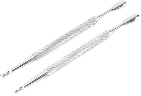 CTIRCHIU Strumenti per Cuticole in Acciaio Inossidabile 2 Pezzi Pusher Cuticole e Rimozione Pelle Morta per Uso Professionale e Domestico Argento