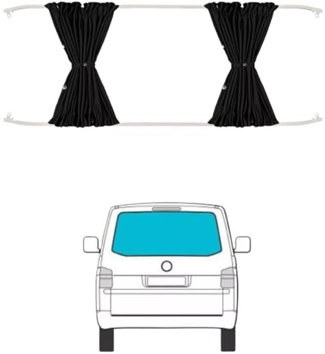 Auto Vorhang,Auto Gardinen Van Travel Autovorhänge Teile Auto Privatsphäre Verdunkelungsfenster Sonnenschutzvorhänge Mit Kunststoffschienen Passend Für VW T5 T6 T6.1(Tailgate Window)