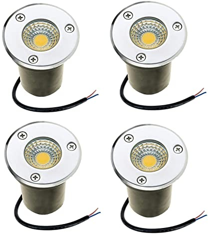 WZYJLyds Faretti LED da Incasso per Pavimento Esterno 3W Faretto Incasso Segnapasso IP67 Impermeabile per Giardino, Esterno, Terrazzo(Warm White Light,24V)