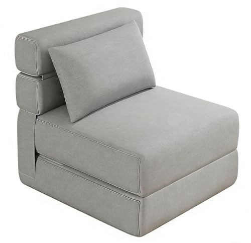 Litake Klappbett Sofa 3-in-1 – Faltbarer Bodensessel mit Matratze & Lendenkissen, Multifunktions-Sitzsack als Gästebett, Schlafsessel für Wohnzimmer, Schlafzimmer, kleine Wohnung