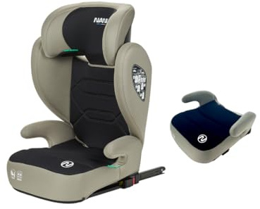 NANIA Bogota, Seggiolino auto 2 in 1, isofix, i-Size, Gruppo 2/3, 100-150 cm, da 4 a 12 anni, 15 a 36 kg, seggiolino auto con protezione laterale, Poggiatesta a 9 Livelli, Fissaggio Isofix o cintura