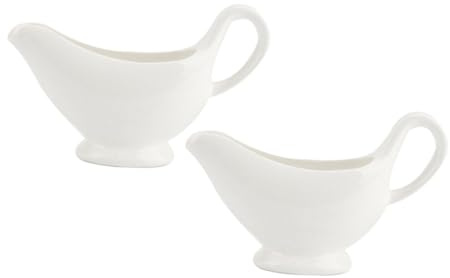 VERDANVERSE 2piezas Salseras De Cerámica Para Salsa y Aderezos Recipientes Ergonómicos Para Cocina y Restaurantes Sin Asas Diseño Blanco Puro Para Servir Vinagre y Especias