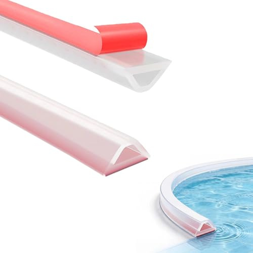 Dwitkul Barriera Doccia Silicone 100 cm Ferma Acqua Pieghevole Autoadesiva Barriera Antiacqua per Doccia Bordo Piatto per Separazione Bagno e Protezione Lavandino (Transparent)