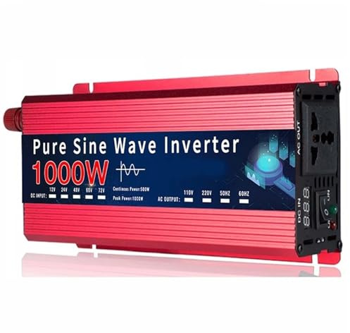 Power Inverter Convertitore Automatico Portatile 12v/24v A 110v/220v Inverter A Onda Sinusoidale Pura 12v 220v 1000W 1600W Convertitore Portatile CC A CA(1000W 12V 220V 60Hz)