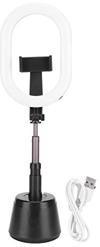 360 graders rotationsfäste Teleskopiskt fällbart LED-fyllningsljus med mobiltelefonhållare för livestreaming och selfie Svart ABS aluminiumrör 5 sektioner stretch 93 cm höjd