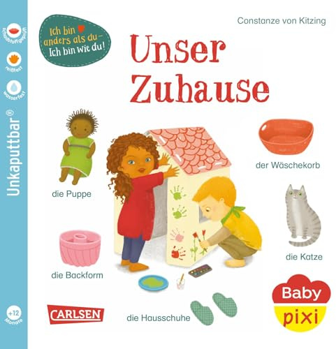 Baby Pixi (unkaputtbar) 144: Unser Zuhause: Unzerstörbares Baby-Buch ab 12 Monaten mit ersten Wörtern aus dem Alltag - auch als Badebuch geeignet (144)