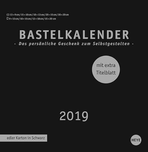 Bastelkalender schwarz groß - Kalender 2019