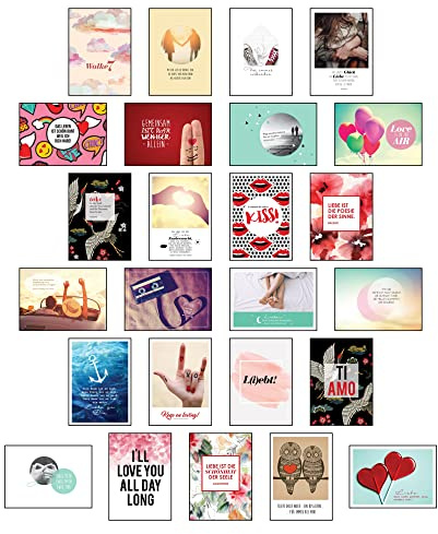 Postkarten Hochzeit - 25 Postkarten Liebe: Postkarten Set Liebe für die Hochzeit als liebevoll gestaltetes Hochzeitsgeschenk mit Sprüchen und Zitaten