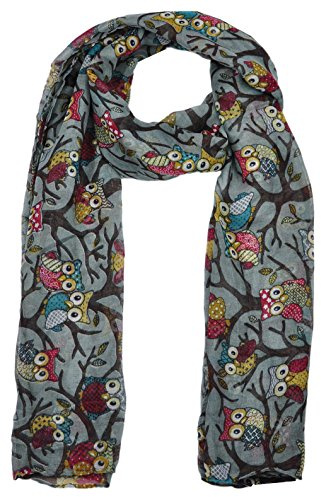 World of Shawls nya damer kvinnors kändisstil lång halsduk halsdukar maxi sarong, Silveruggla, 100 x 180 cm