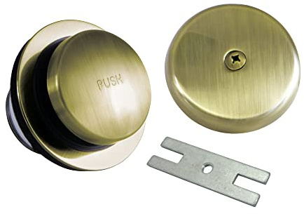 Kingston Brass DTT5302A3 Easy Touch Toe-Tap Tub Drain Kit, Antique Brass