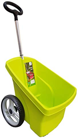 Schubkarre 2 Räder – Gartenschubkarre 67L mit Vollgummirad | Gartenkarre Handwagen Kunststoff – Robuster & wendiger Gartentrolley für Erde, Sand, Laub & Gartenabfälle (Grün)