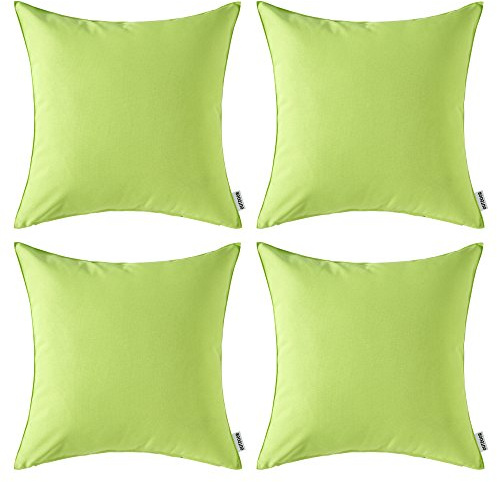 MIULEE 4er Set Kissenbezug 45×45cm Wasserdicht Grün | Outdoor Robustes Polyester Weich Pflegeleicht Langlebig Verfärbt Nicht Für Garten Balkon Terrasse und Wohnzimmer