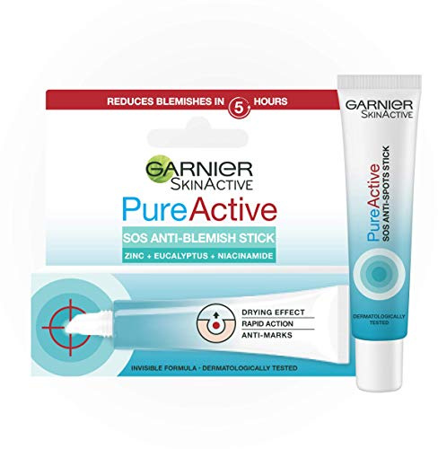 Garnier Pure Active SOS Anti-Blemish Stick 10ml, Fast Action Treatment For Spots & Blemishes, With Salicylic Acid & Eucalyptus & Niacinamide - Target & Reduce Appearance Of Blemishes In Just 5 Hours