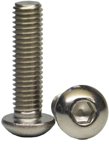 AGBERG - Tornillos de cabeza alomada M5 x 60 con hexágono interior - Tornillos de cabeza plana [20 unidades] de acero inoxidable A2 V2A, inoxidable - ISO 7380-1