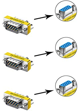 LNHCAW VGA Male to Female Adapter 3-Pack – HD15 Gender Changer Coupler for Monitor, Projector, Display(3, Male to Female)