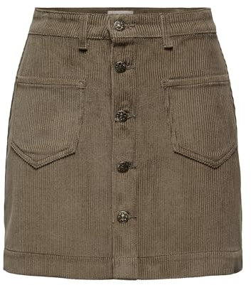 Only ONLAMAZING HW Cord Skirt PNT Noos Jupe en Cordon, Marron, XL Femme