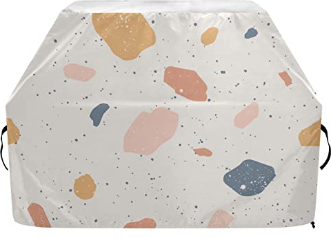 Grillabdeckung, 165 cm, wasserabweisend, Charbroil-Grillabdeckung, bunt, venezianisches Terrazzo-Imitationsmuster, Grillabdeckungen für den Außenbereich, staubabweisend