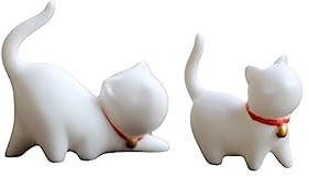 ARFUKA 2 Stück Katzen Deko Figuren Katzenfiguren Miniatur Miniatur Katze für Katzenliebhaber Home Auto Garten Dekor