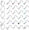 Adramata 29Pcs 20G Nasenpiercing Stecker CZ Nasenring Chirurgenstahl Nasenpiercing Glänzendes Nasenstecker Schmetterling Nose Piercing Silber Nasenstecker Nasenpiercing Schmuck für Damen Herren