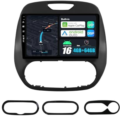 BXLIYER Android 15 IPS Autoradio pour Renault Kaptur Captur (2014-2019) Radio GPS Navigation - 2G+64G - Caméra arrière - 2 Din 9 Pouce - Dab Volant WiFi Carplay Android Auto Fast-Boot Bluetooth